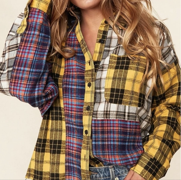 💜 New Plaid Oversized Shirt - Picture 6 of 7